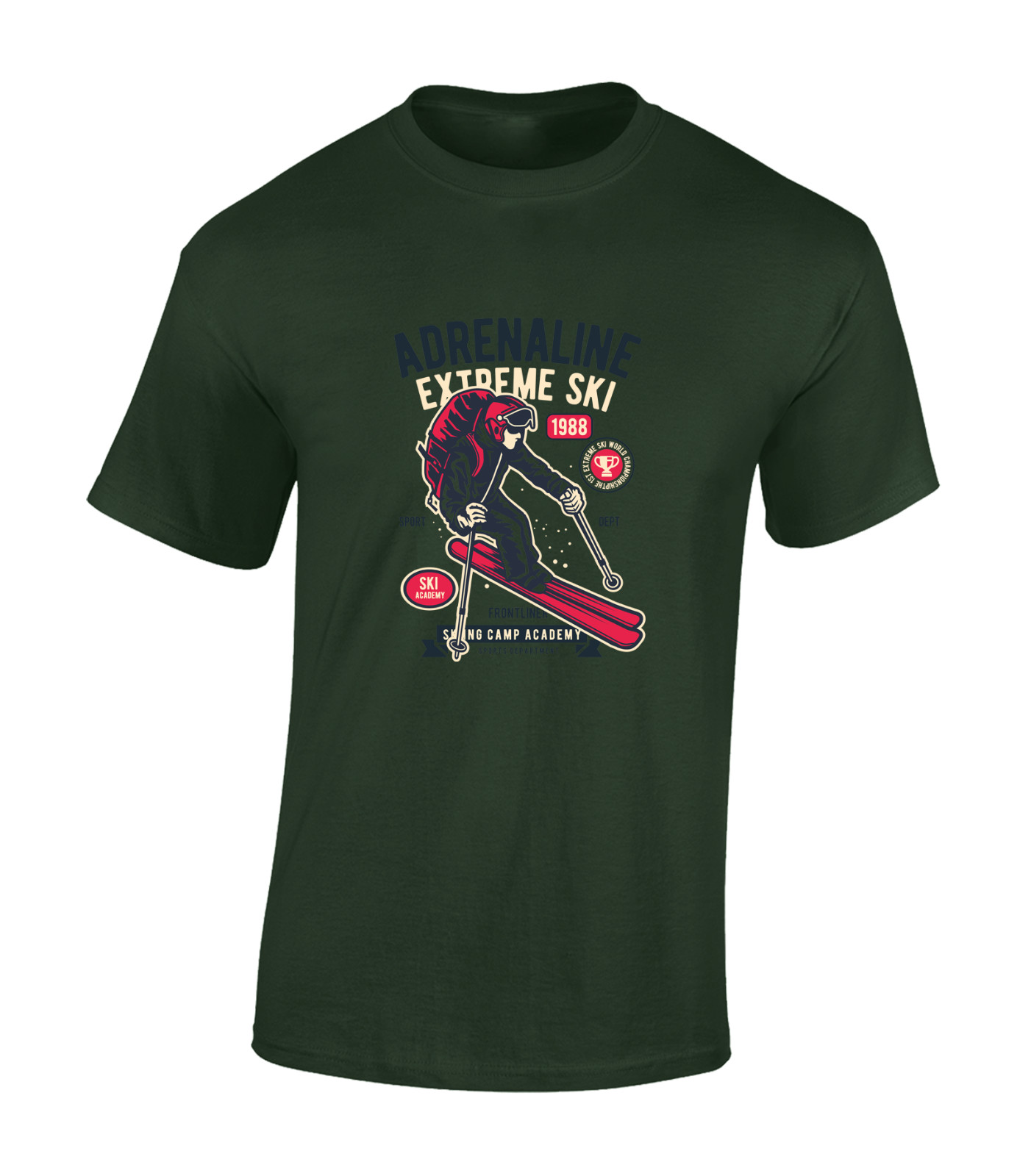 ADRENALINE EXTREME SKI MENS T SHIRT SKIING DESIGN COOL HOLIDAY CLOTHING GIFT TOP gallery