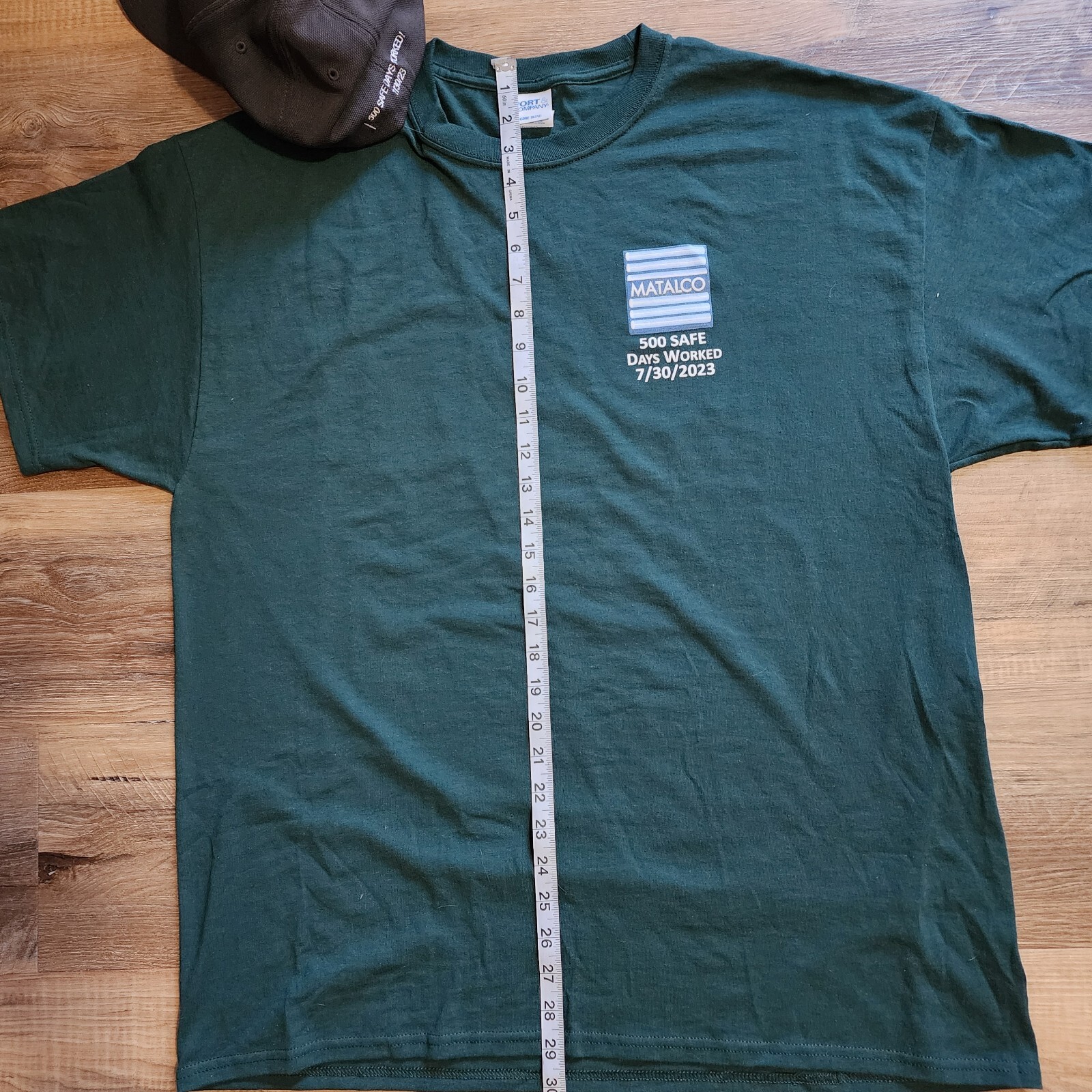 T-shirt with Company Logo & Matching Baseball Cap SIZE XL Dark Green Trucker gallery