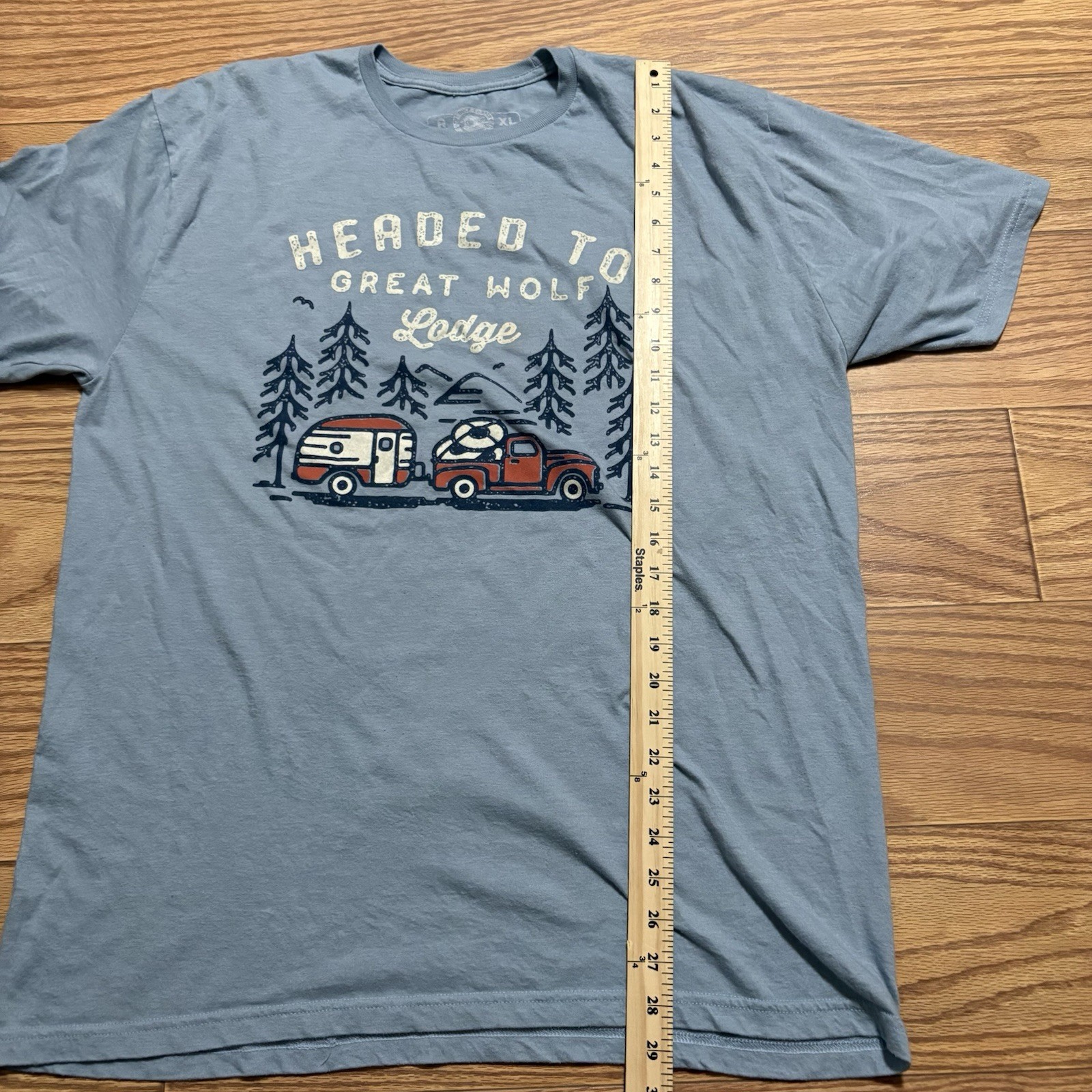 Headed To Great Wolf Lodge GWL Men’s Shirt Size XL Light Blue Relaxed gallery