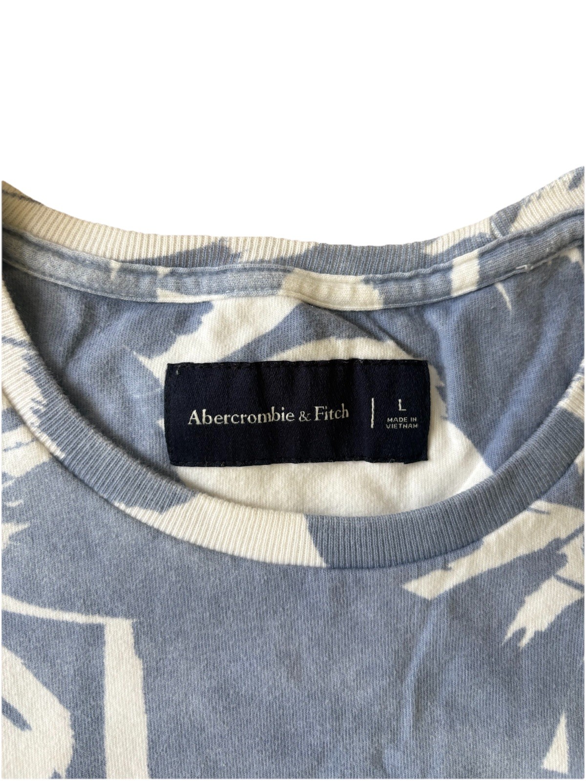 Abercrombie & Fitch Mens Short Sleeve Crew Neck Floral Hawaiian Tee L Blue gallery
