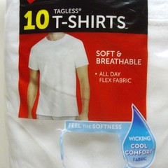NEW Hanes SUPER VALUE 10 PACK Sm COOL COMFORT WHITE TAGLESS T-SHIRTS UNDERSHIRTS