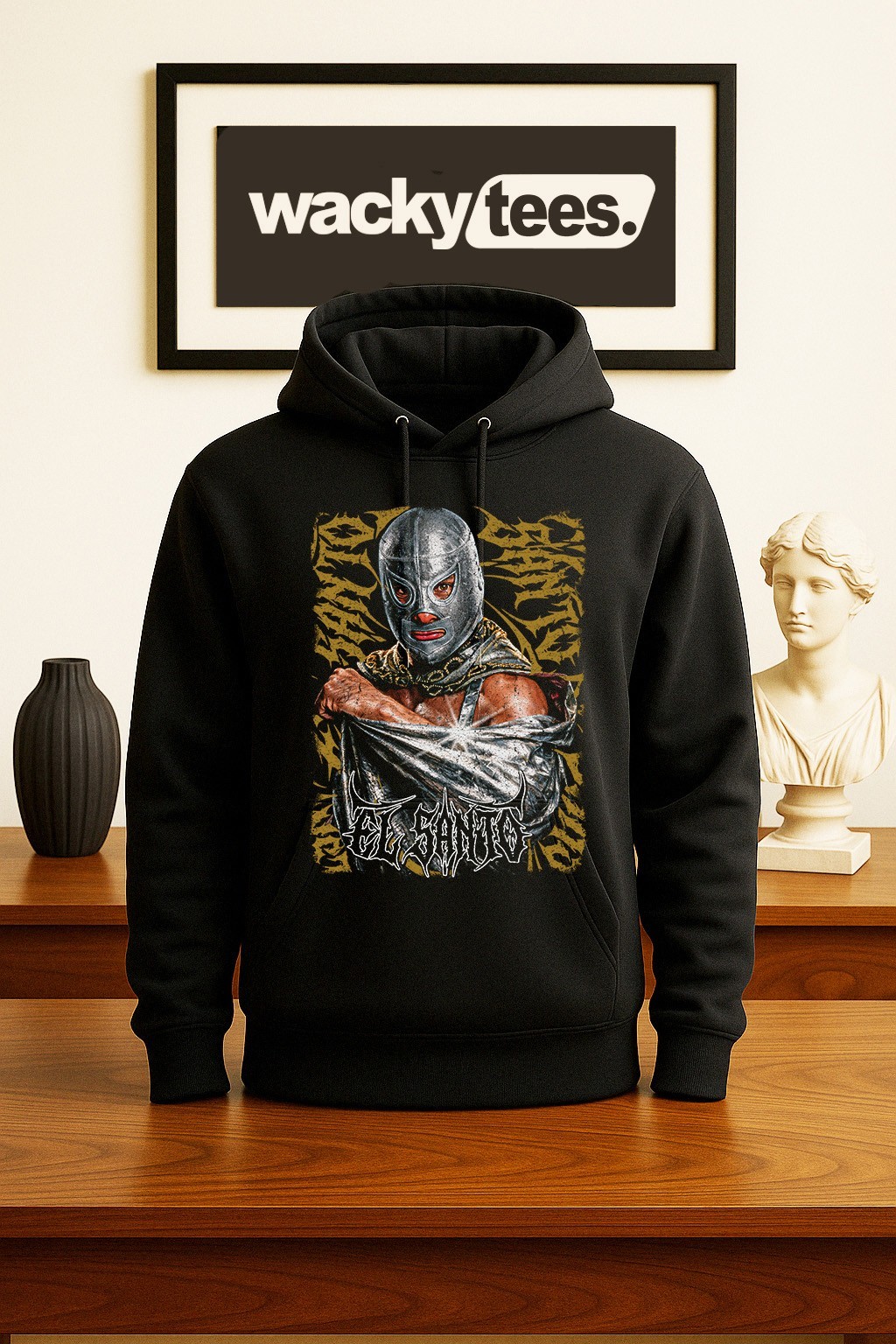 Lucha Libre El Santo Luchador Wrestling Oro Retro Style Graphic Tee Shirt gallery