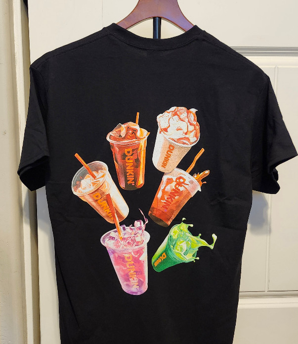 BRAND NEW DUNKIN' DONUTS UNIFORM DRINKS SHIRT W/NAME TAG - SIZE SMALL gallery