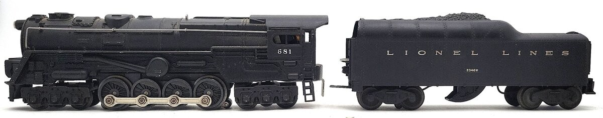 Lionel 681 Vintage O 6-8-6 Die-Cast S2 Steam Turbine Loco with 2046W Tender