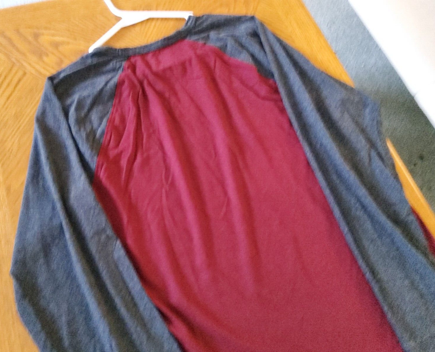 SONOMA GOODS FOR LIFE MENS SLEEP TEE-MEDIUM-GRAY BLUE/BURGUNDY-LONG SLEEVES-*NEW gallery
