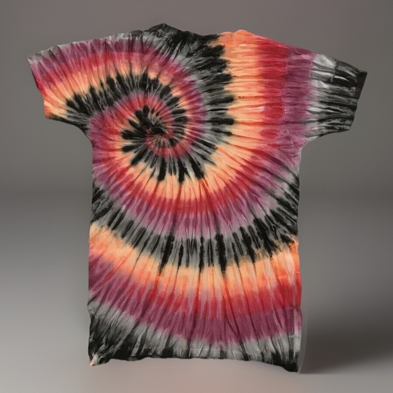 *New* 2XL - Sm Handmade Tie Dye, Red Burgundy Spiral, Crew or V-Neck gallery