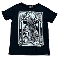 Killstar Grim Reaper Tarot Card Black Short Sleeve Shirt Unisex Adult Large