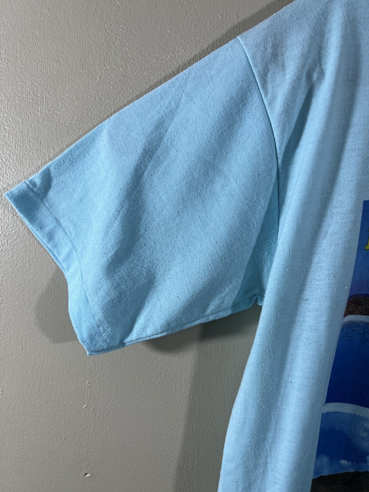 VTG beautiful Hawaii sportswear blue sz L single stitch t shirts made in USA gallery