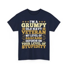 Grumpy Old Navy Veteran T-Shirt: Sarcastic Veteran’s Day Gift