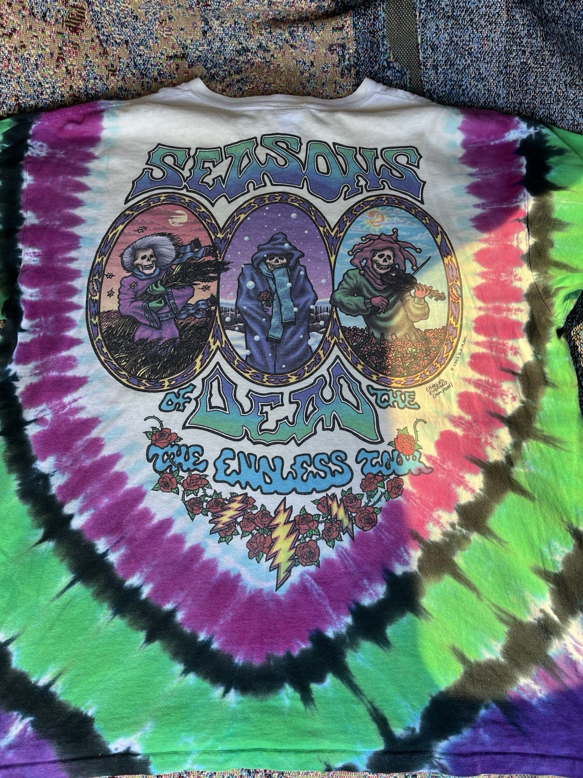 VINTAGE 2000’s GRATEFUL DEAD T-SHIRT LIQUID BLUE SEASONS OF THE DEAD TIE DYE XL gallery