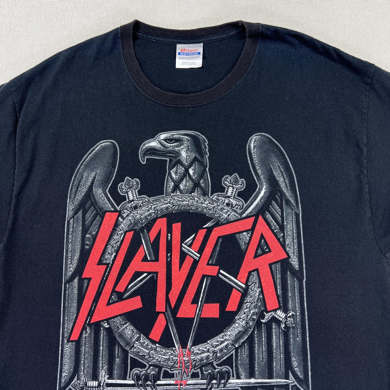 Slayer Shirt Mens XL Black Hanes Heavyweight 2010 Tour Band Tee Back Hit gallery
