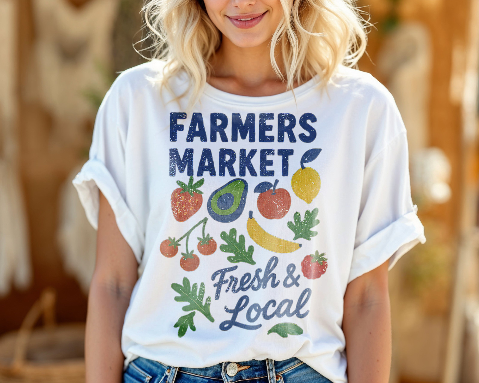 Farmers Market T-Shirt Fresh & Local Organic Produce Graphic Tee Unisex A67 gallery