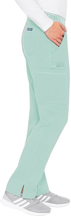 NWT Med Couture Women's Yoga Pull-On Pant, 7 Pockets, Large Petite, Sea Mist gallery
