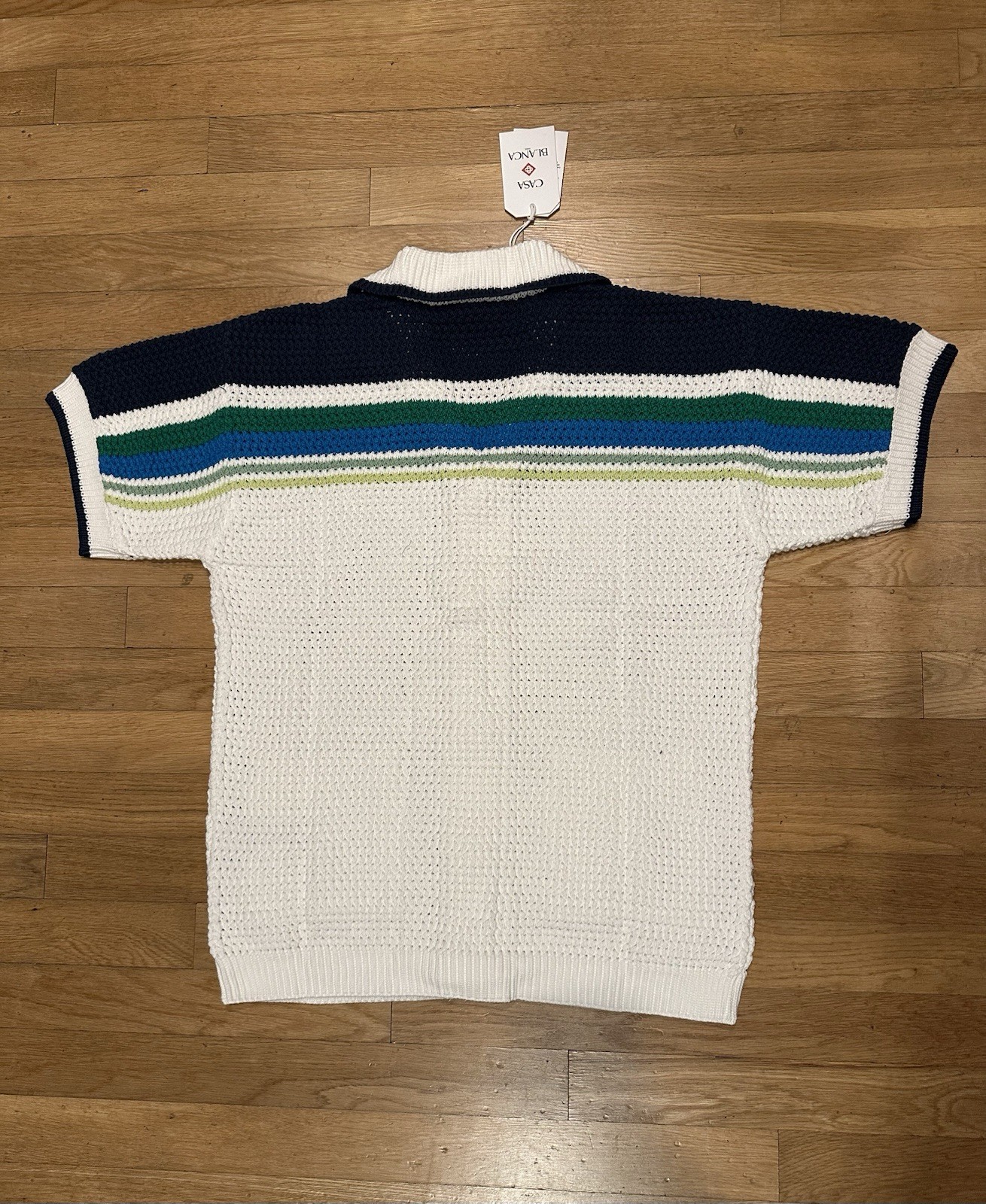 Casablanca Men's Cotton Crochet Shirt/Short Set - Size Medium gallery