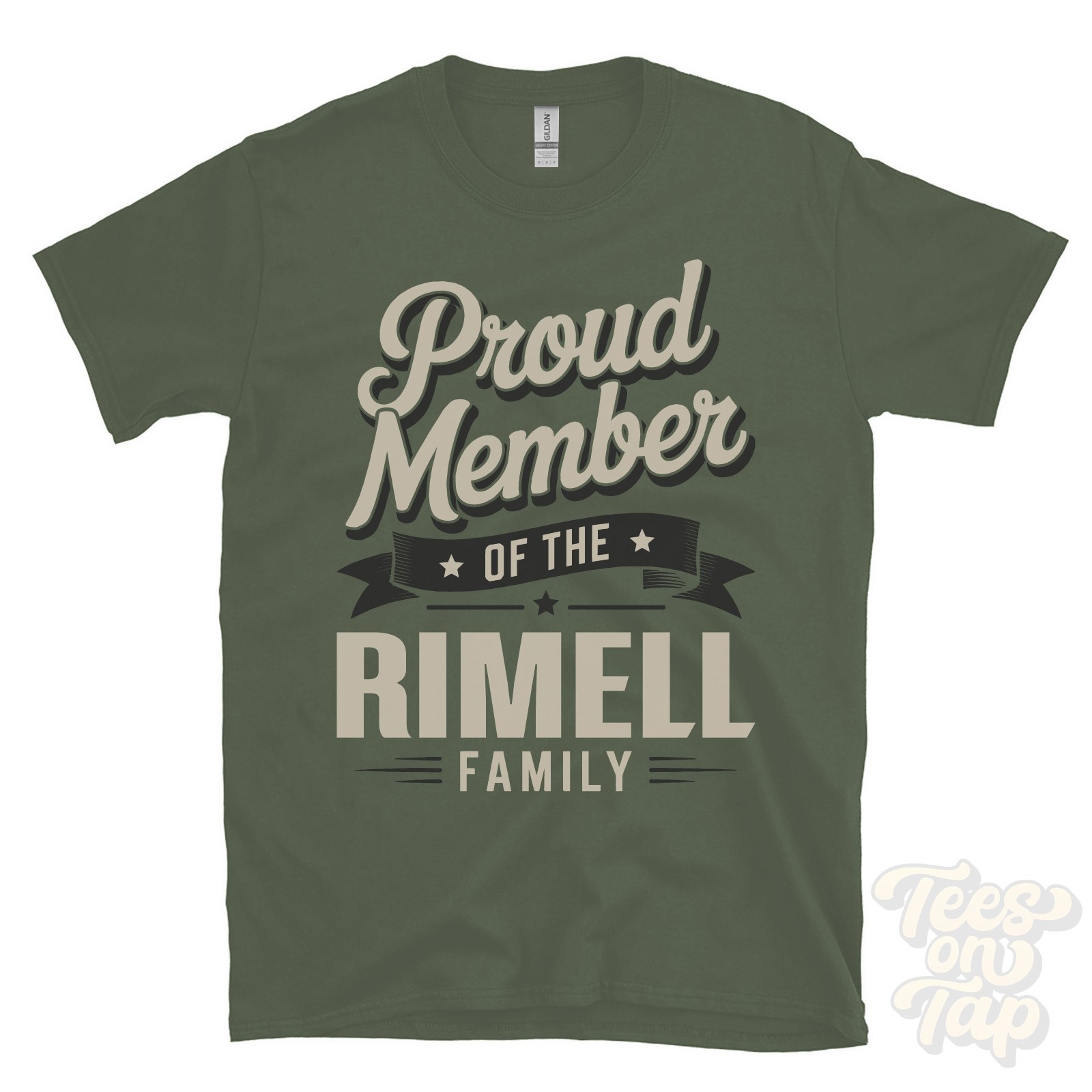 PROUD MEMBER OF THE RIMELL FAMILY T-SHIRT surname last name heritage ancestry