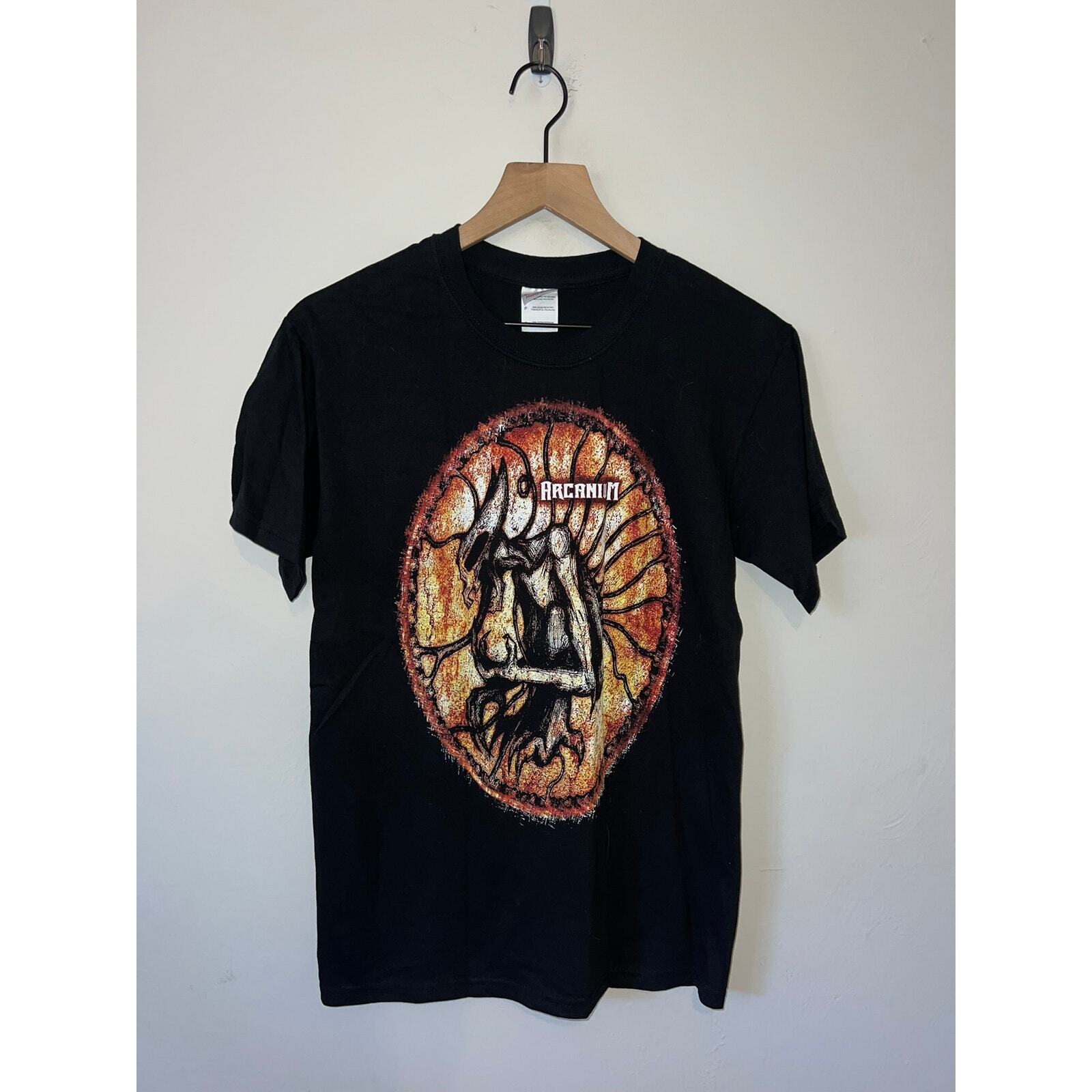 2009 Arcanium Metal Concert Tour Graphic Black Shirt 2000s S Small Y2K gallery