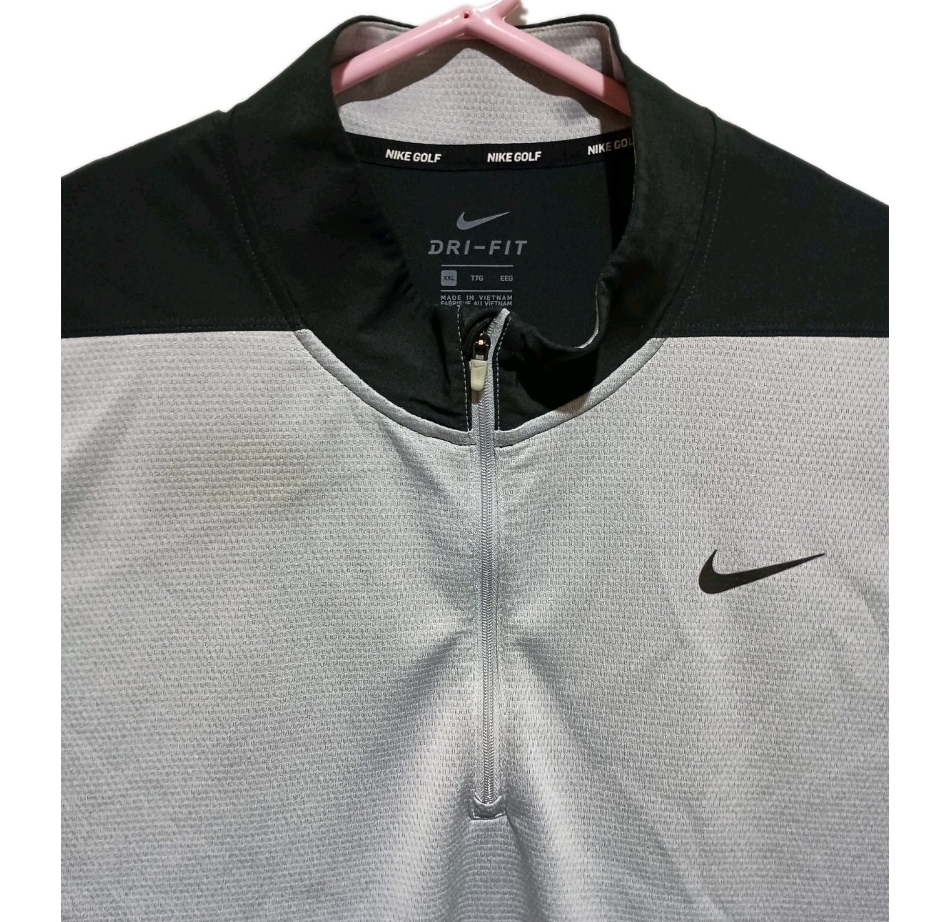 Nike Dri-Fit Golf Men's Long Sleeve 1/4 Zip Jacket Shirt Size XXL 2XL Black Grey gallery