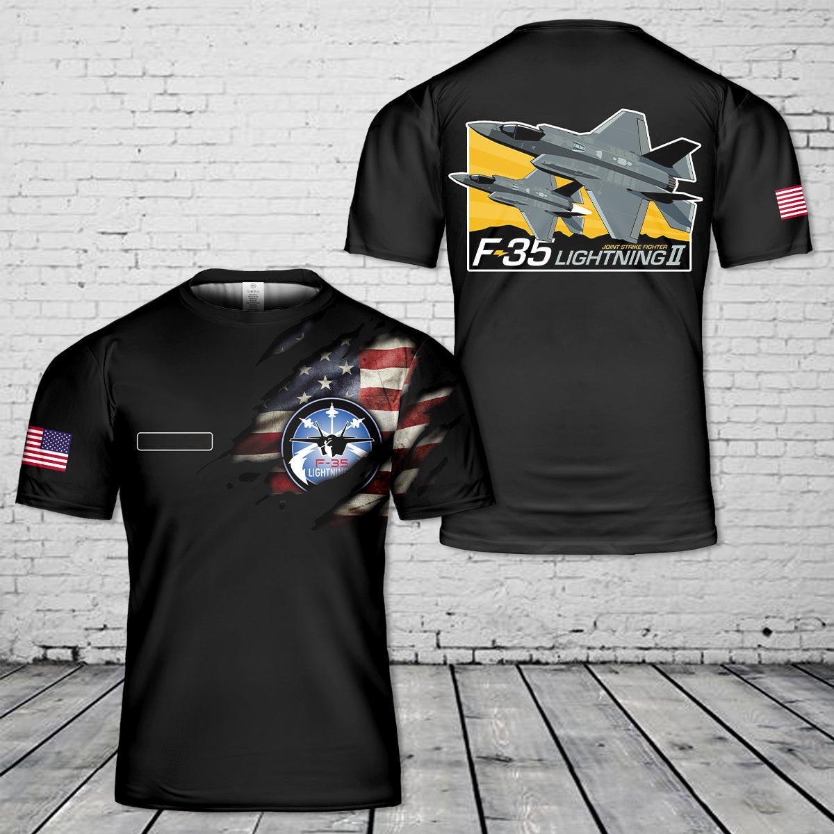 Custom Name F 35 Lightning II Joint Strike Fighter T Shirt 3D_fq0_71 gallery
