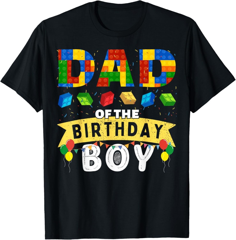 Dad of the birthday boy Building Blocks Master builder T-Shirt
