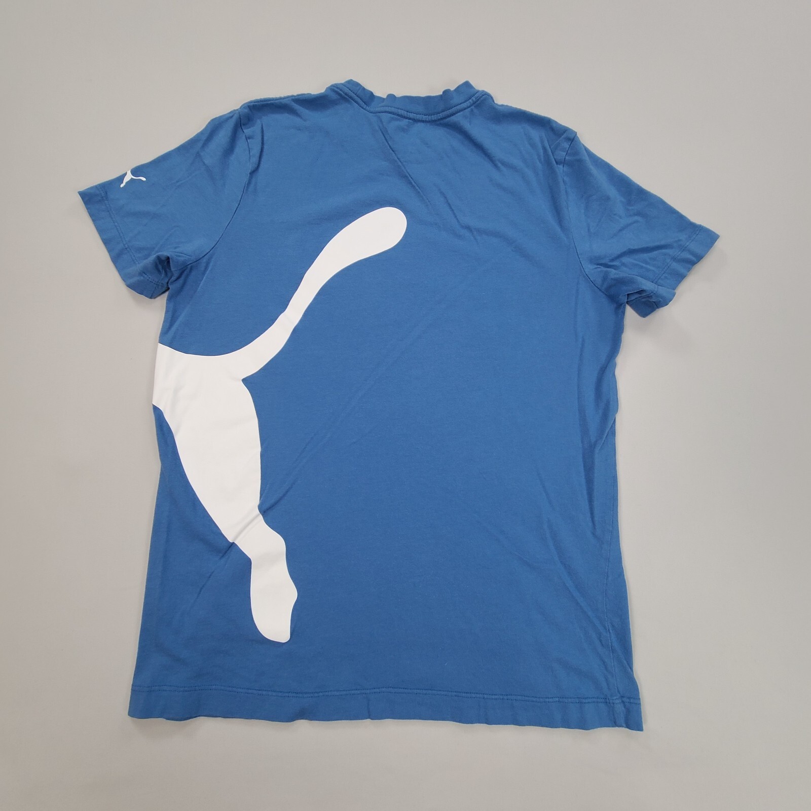 Puma Shirt Adult Medium Blue Spell Out Logo Athletic Casual Outdoors Mens gallery