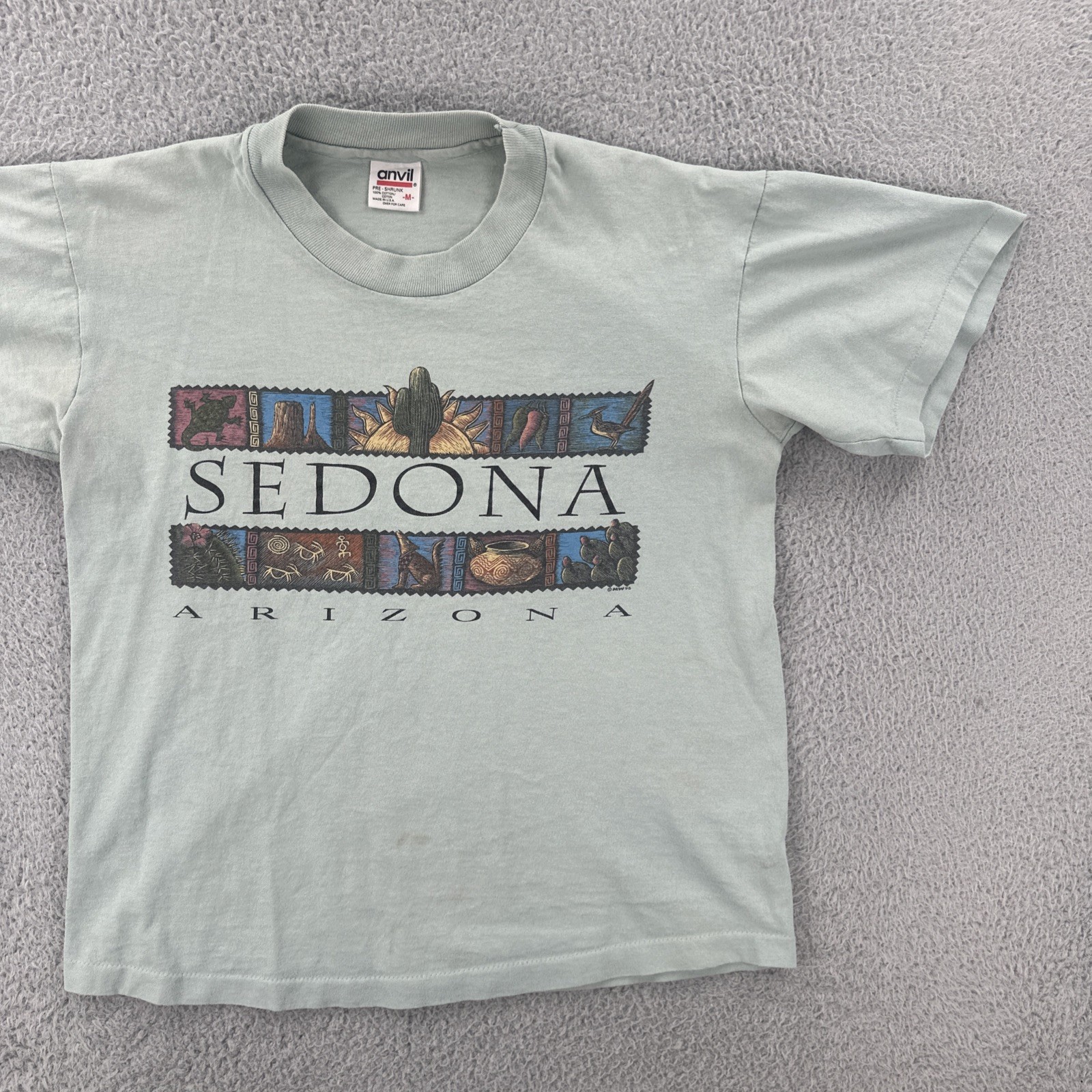 Vintage Anvil Mens Medium Green Single Stitch Made In USA Shirt Sedona Arizona gallery