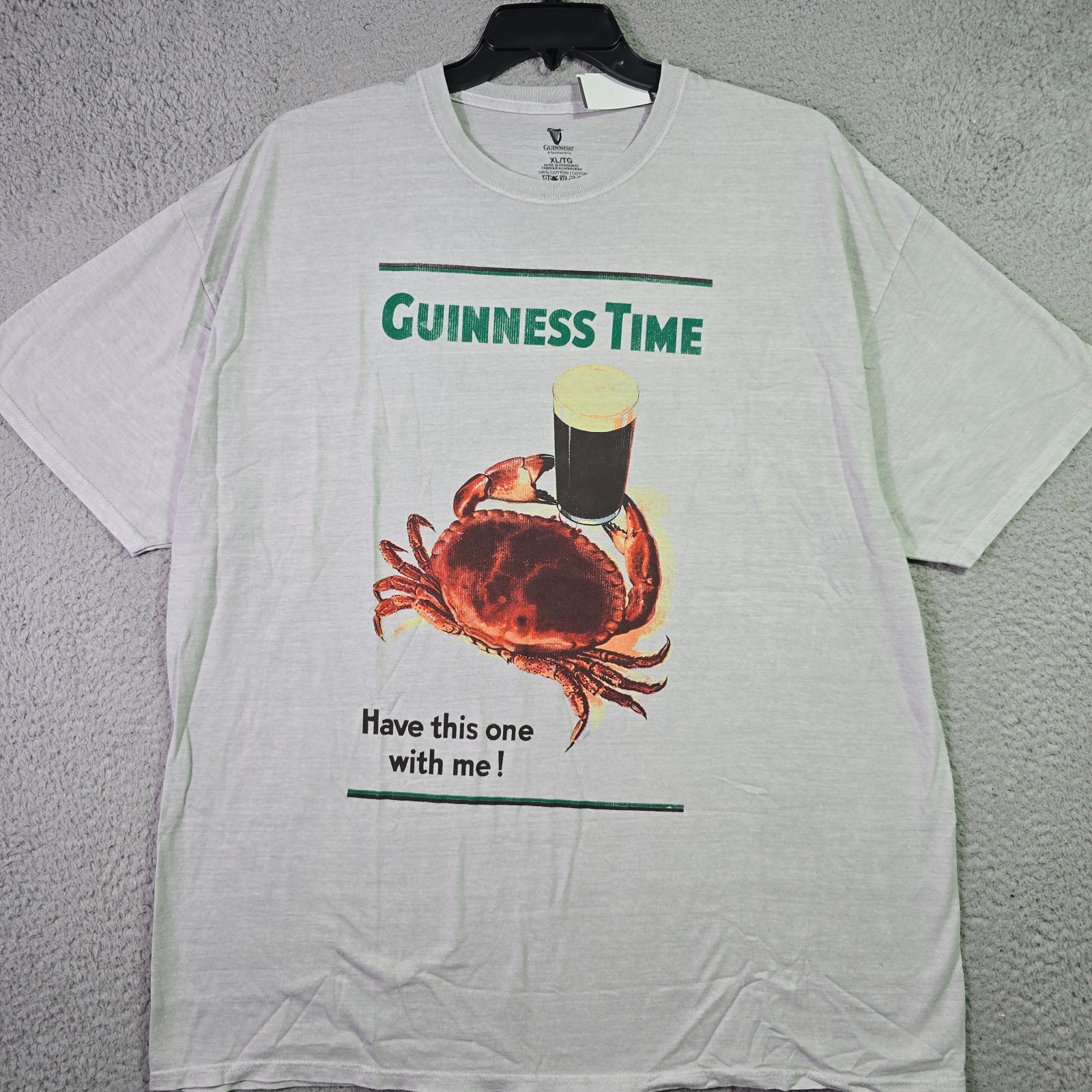 GUINNESS IRISH BEER SHIRT MENS XL Gray IRELAND Distressed Crab Brew CASUAL NWT gallery