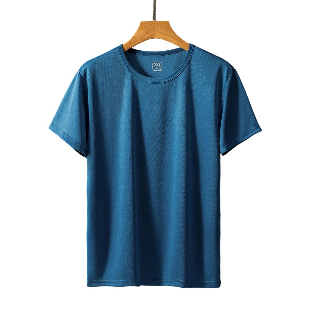 Short Sleeve Men's Ice Silk T-Shirt Round Neck Loose Fit Fitness Sportswear gallery