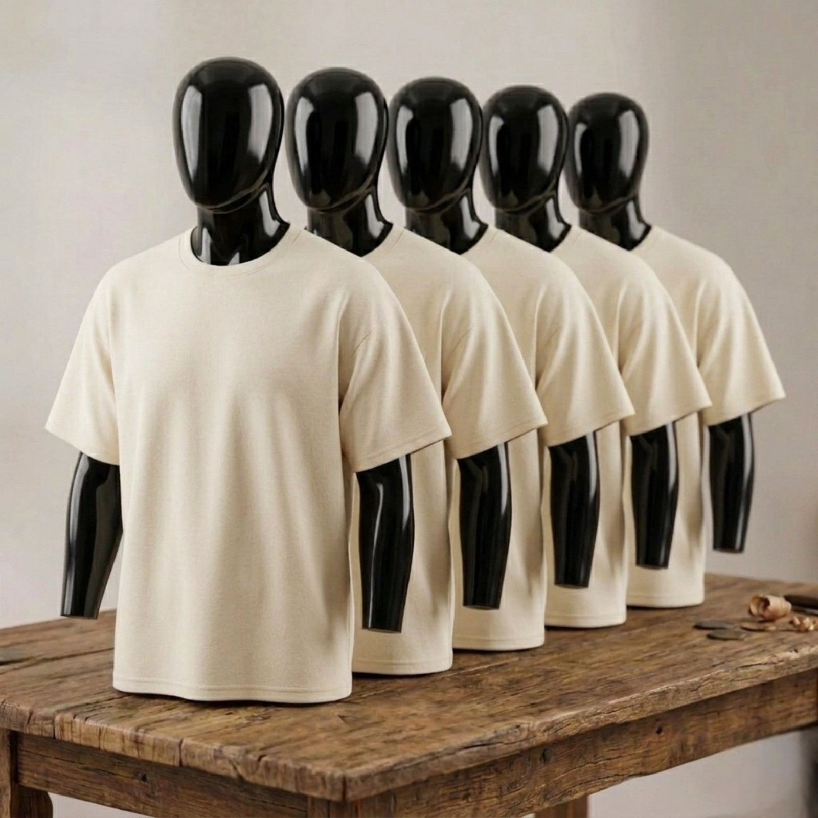 Lot of 5 Delta Pro Weight T-Shirts Mens Small S Half White Cream Blank Bulk Lot gallery