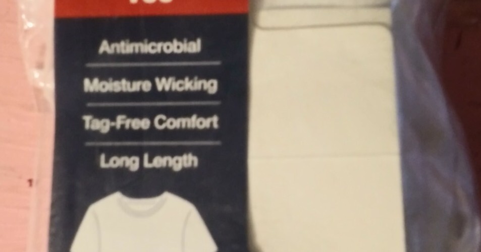 2 NEW George Long Length Crew Neck Mens Small white tee shirts 34 36 tag free
