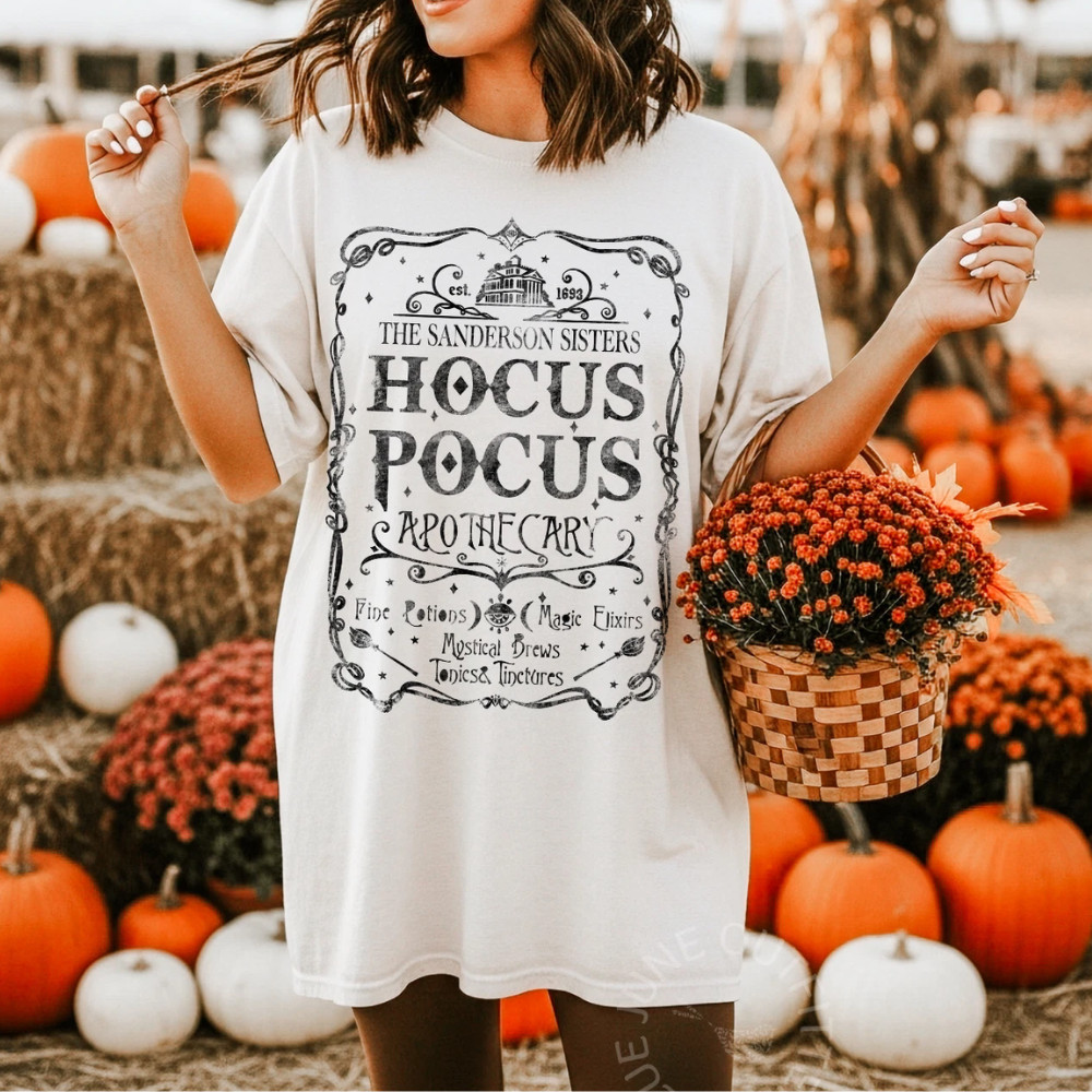 Hocus Pocus Apothecary T-Shirt – Sanderson Sisters Halloween Graphic T-Shirt