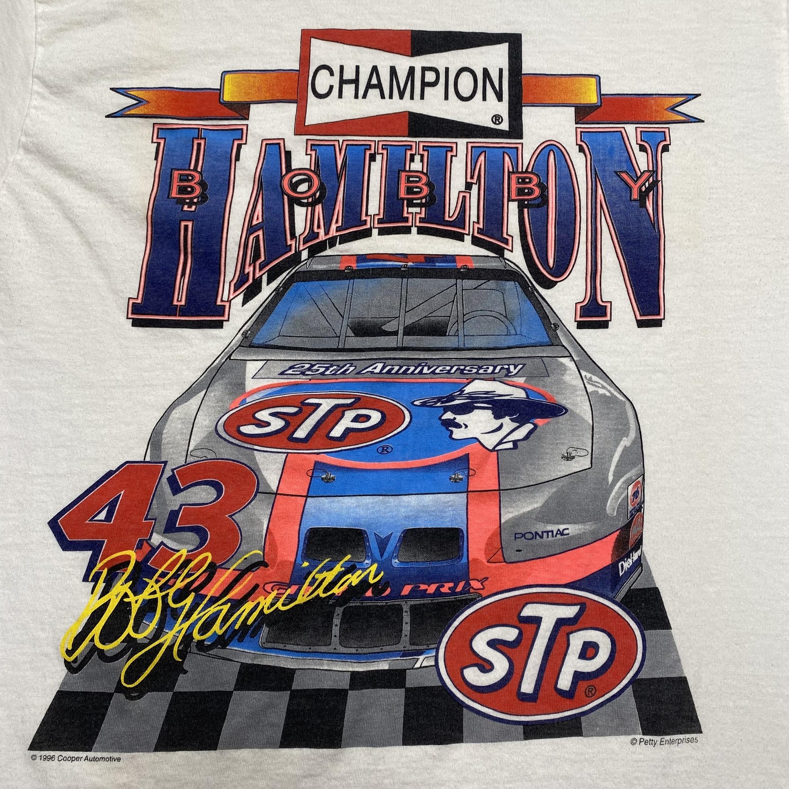 Vintage Bobby Hamilton Shirt Mens Large White STP Champion 90s NASCAR Racing gallery