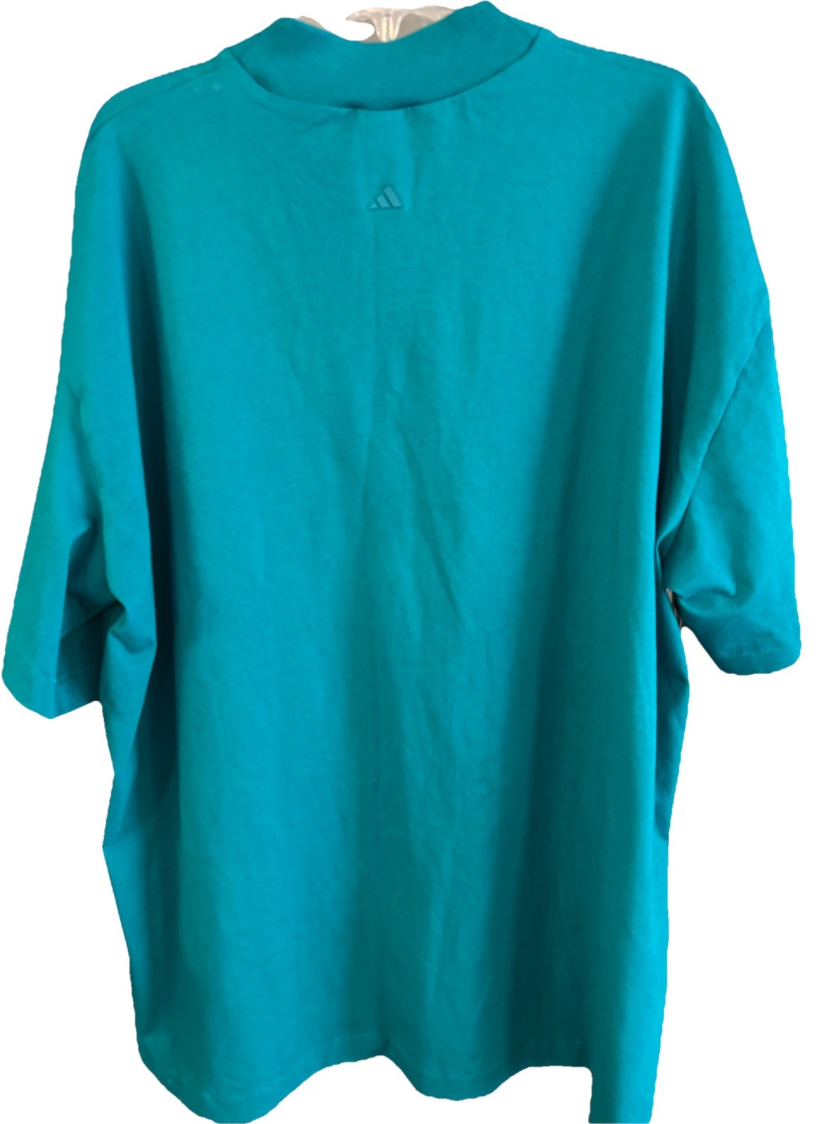 Men’s Adidas Basketball Heavyweight Boxy High Neck T Shirt Sz XL Teal Blue/Green gallery