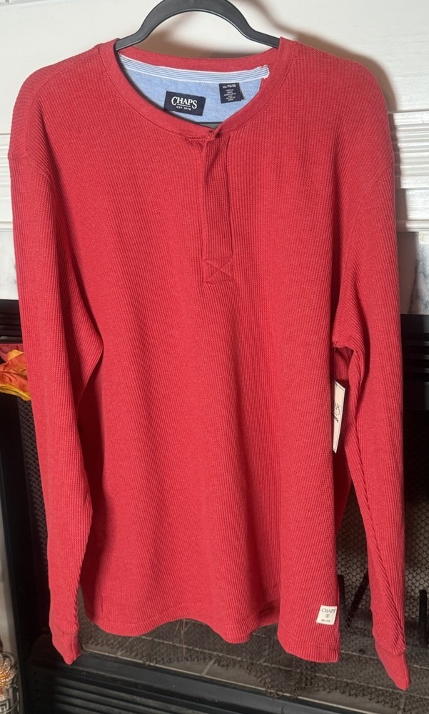 Men’s Chaps Long-sleeve Thermal Henley Shirt Size XL , SKU#241