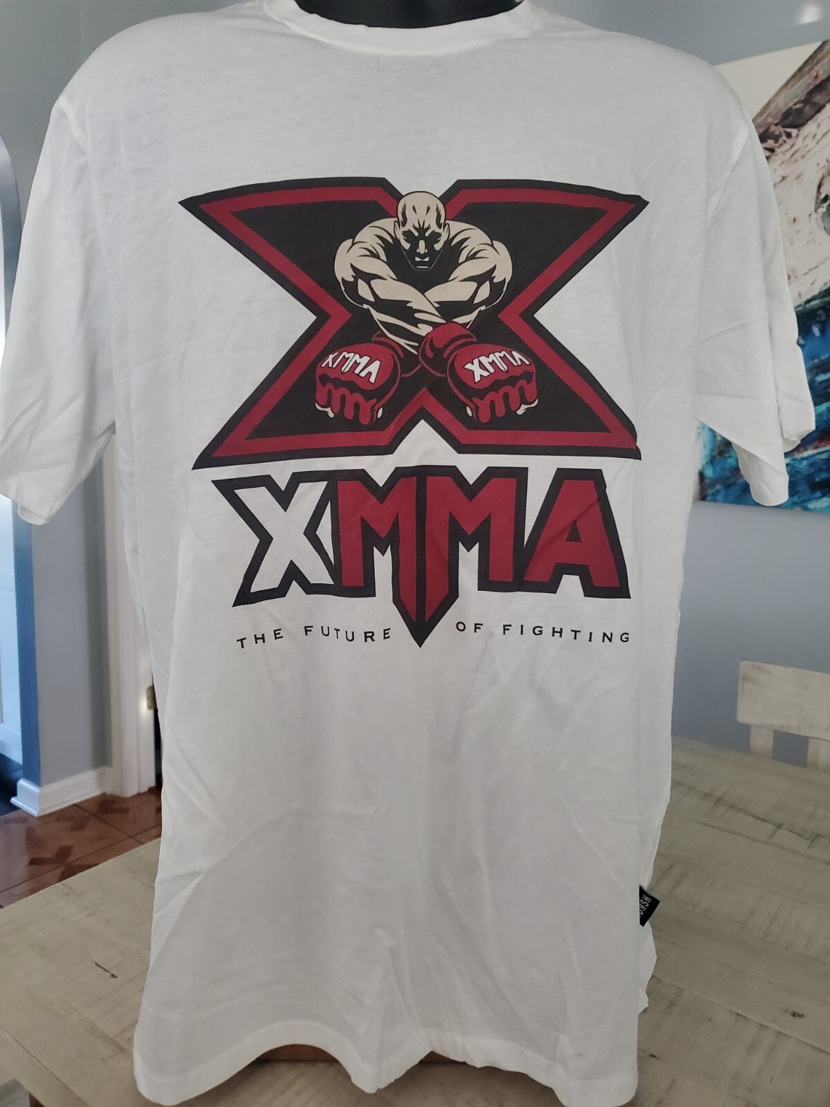 Mens Headrush XMMA The Future Of Fighting STAFF white T-Shirt SIZE XL