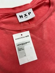NXP Men’s Orange Silhouette Pleated Short Sleeve T-Shirt Size Large NWT