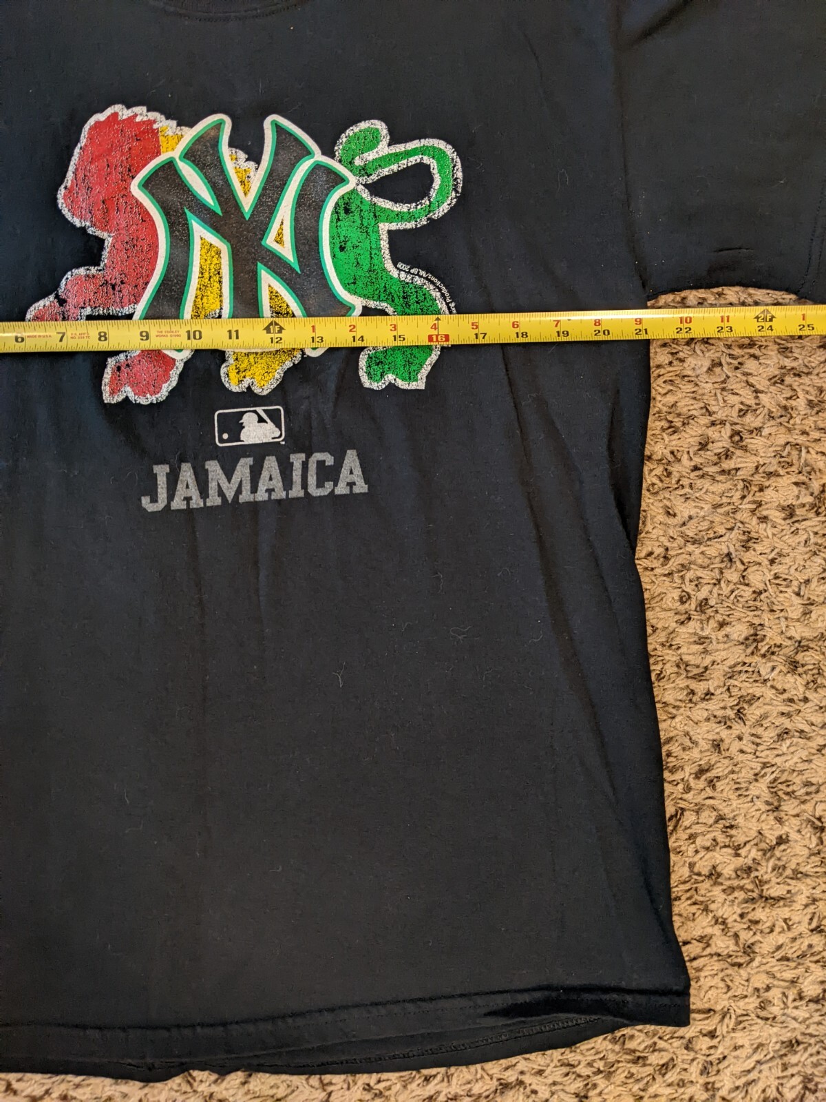Jamaica Men's Tee Shirt Size Large Black Baseball Graphic NY Caribbean Vacation gallery