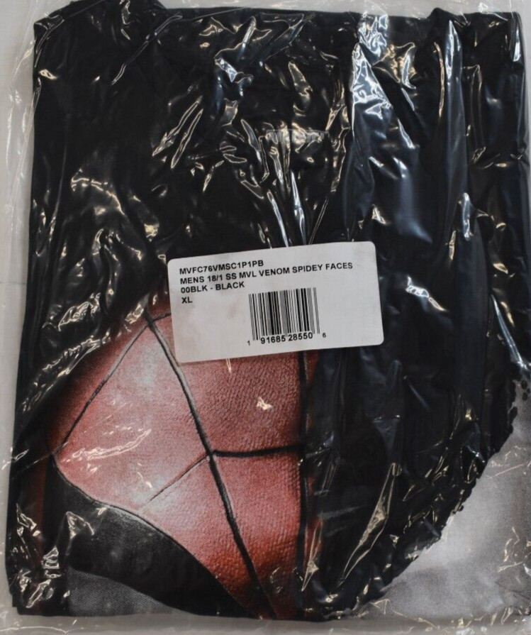 Marvel Mens Spider-Man Spiderman & Venom Split Spidey Faces Shirt NWT XL gallery