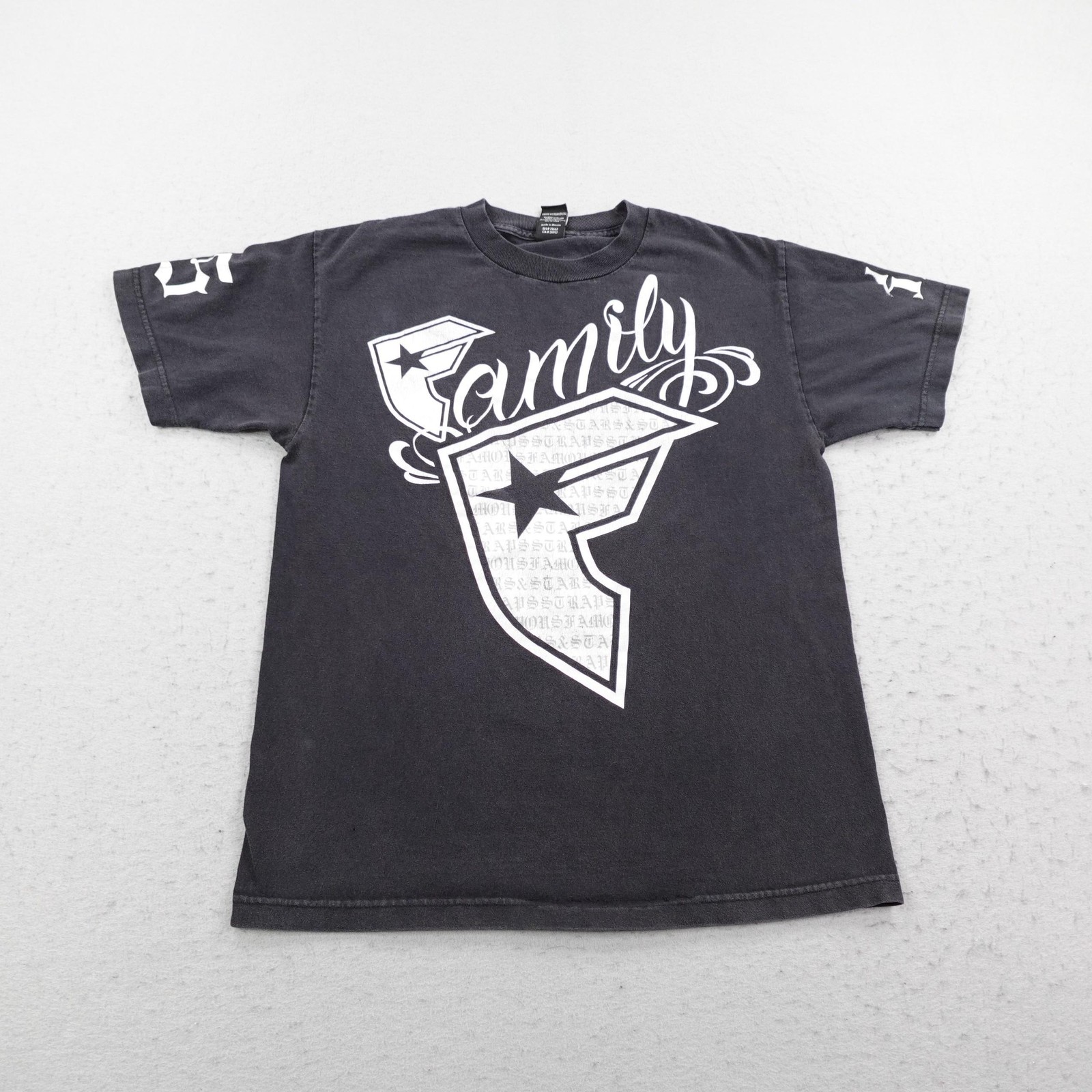 Vintage Famous Stars And Straps Shirt Mens Medium Black Family Travis Barker Y2K
