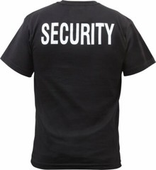 Security Double Sided T-Shirt Black & White Official Issue Officer Bouncer Event
