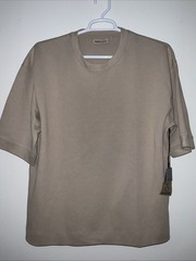 AMONGST OTHERS DROP SHOULDER BOXY FIT COTTON BLEND TAN CREW T-SHIRT XL NWT