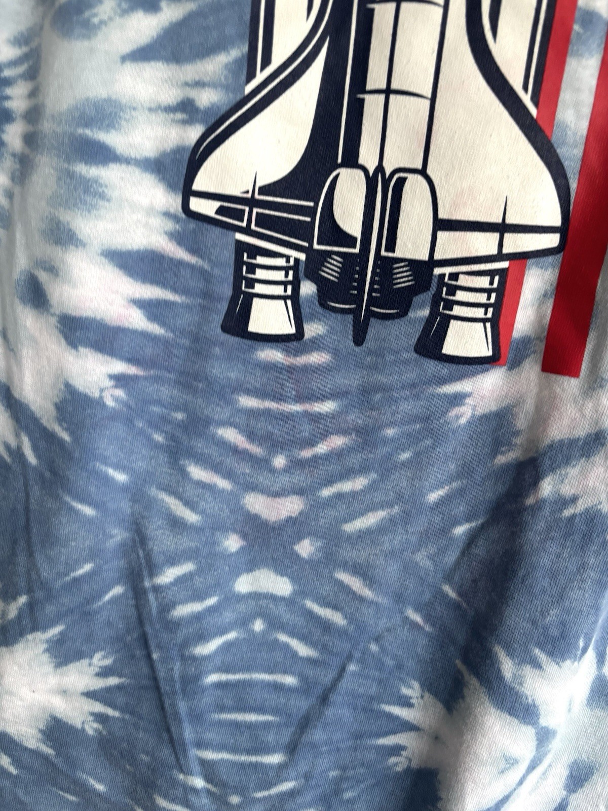 NASA Space Shuttle Blue Tie Dye T Shirt size XL USA American Flag gallery