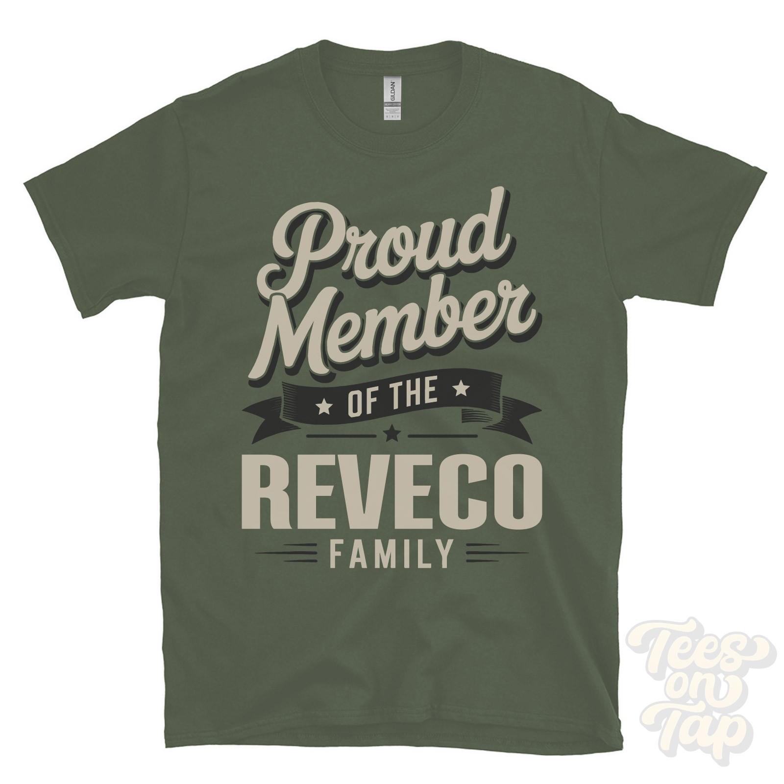 PROUD MEMBER OF THE REVECO FAMILY T-SHIRT surname last name heritage ancestry