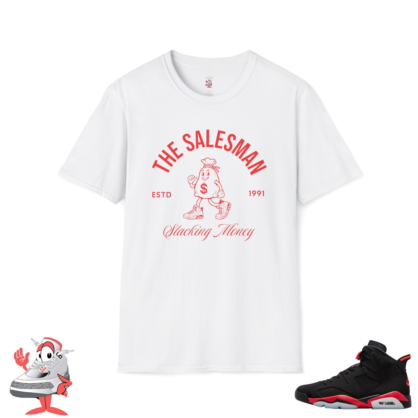 Matching Shirt For Air Jordan Retro 6 Reverse Infrared Salesman 2026 Release Tee
