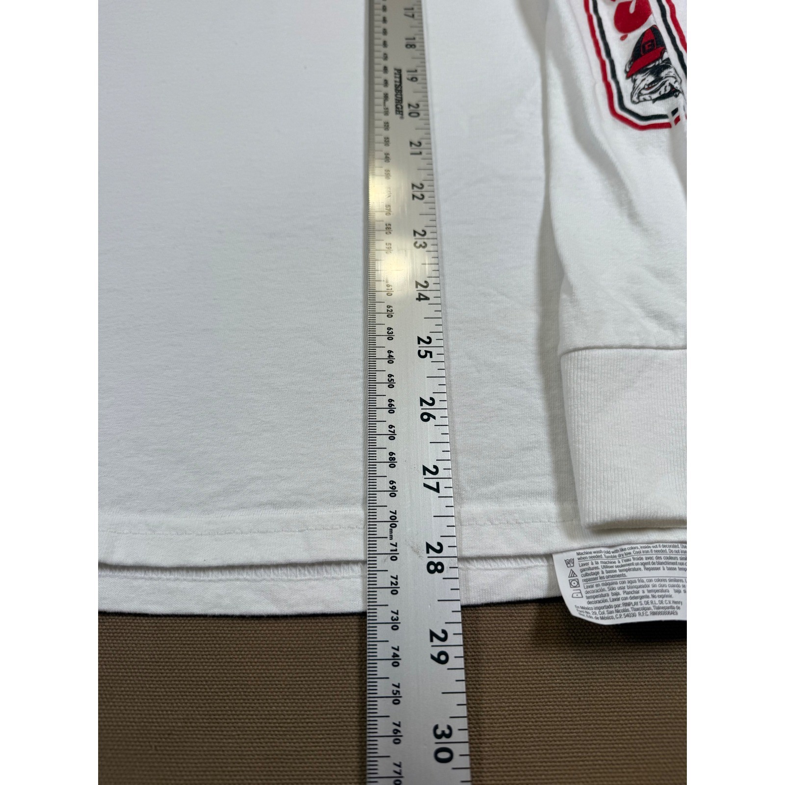 Georgia Bulldogs NCAA College Long Sleeve T Shirt Hanes White Mens Large gallery