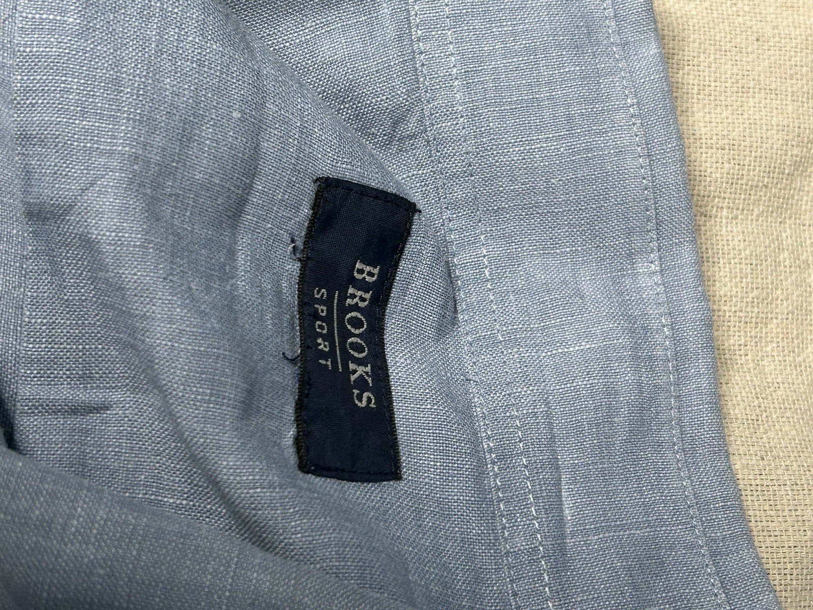 Vintage Brooks Sport Shirt Mens Large Light Blue Button Down Sport Shirt B5
