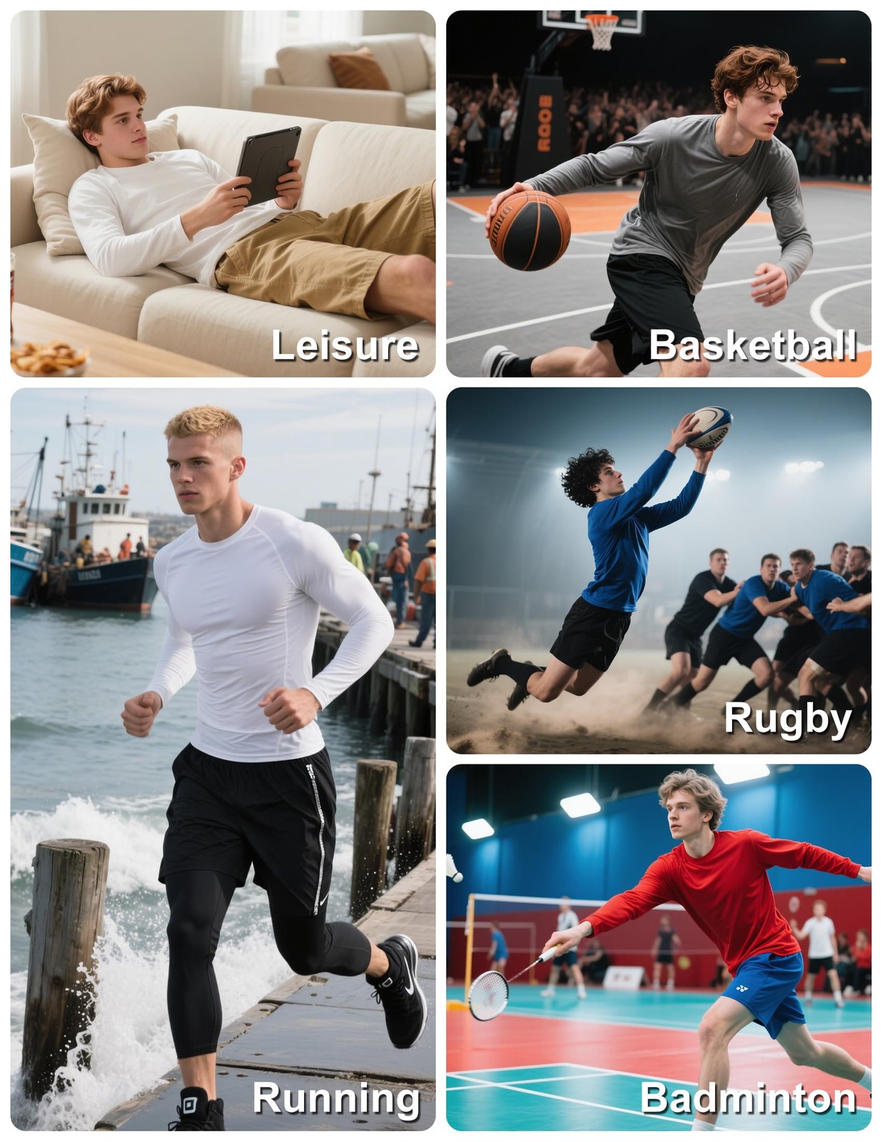 7 Pack Long Sleeve Shirts for Men Moisture Wicking Sun Protection UV UPF 50+ ... gallery