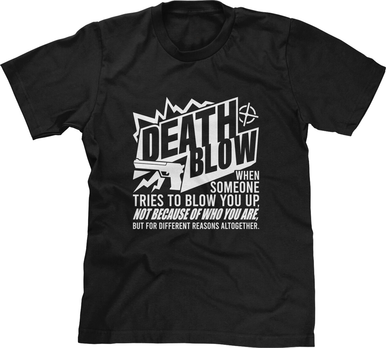 Death Blow Kramer Inspired TV Show Pop Culture Comedy Funny 90s Quotes Mens Tee