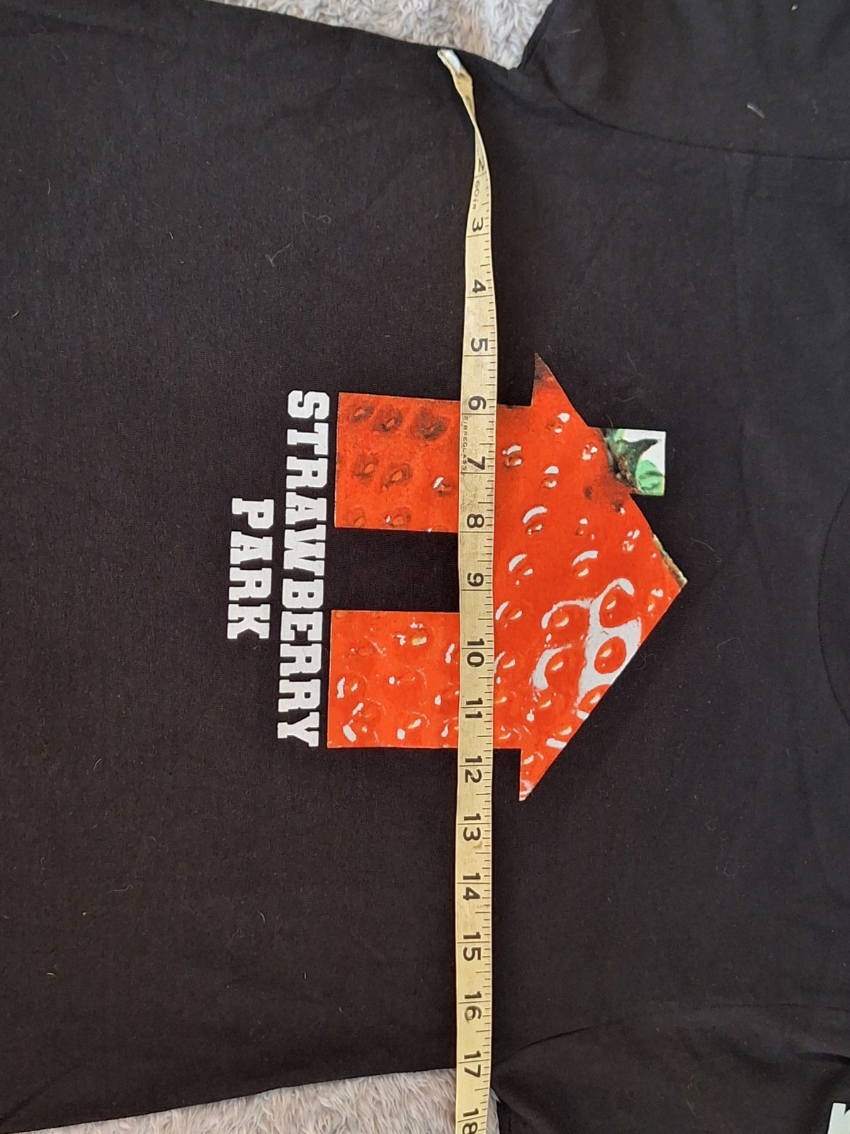 Strawberry Park Men's S Black Graphic Logo T-Shirt Cotton Knit Crew Neck gallery