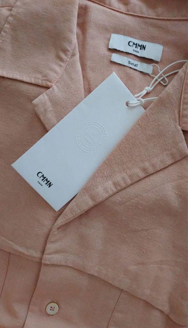 CMMN SWDN Open Collar Shirt Baby Pink Size 46 M gallery