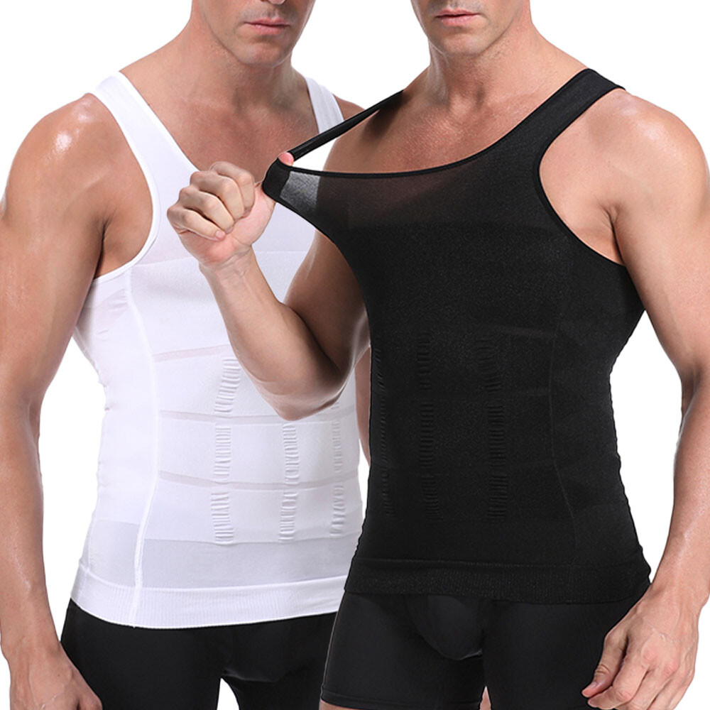 Men's Slimming Body Shaper Vest Abs Abdomen Compression Shirt Workout Tank Tops gallery